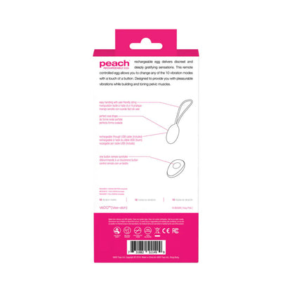 VeDO Peach Rechargeable Vibrating Egg - Foxy Pink - 10 Vibration Modes