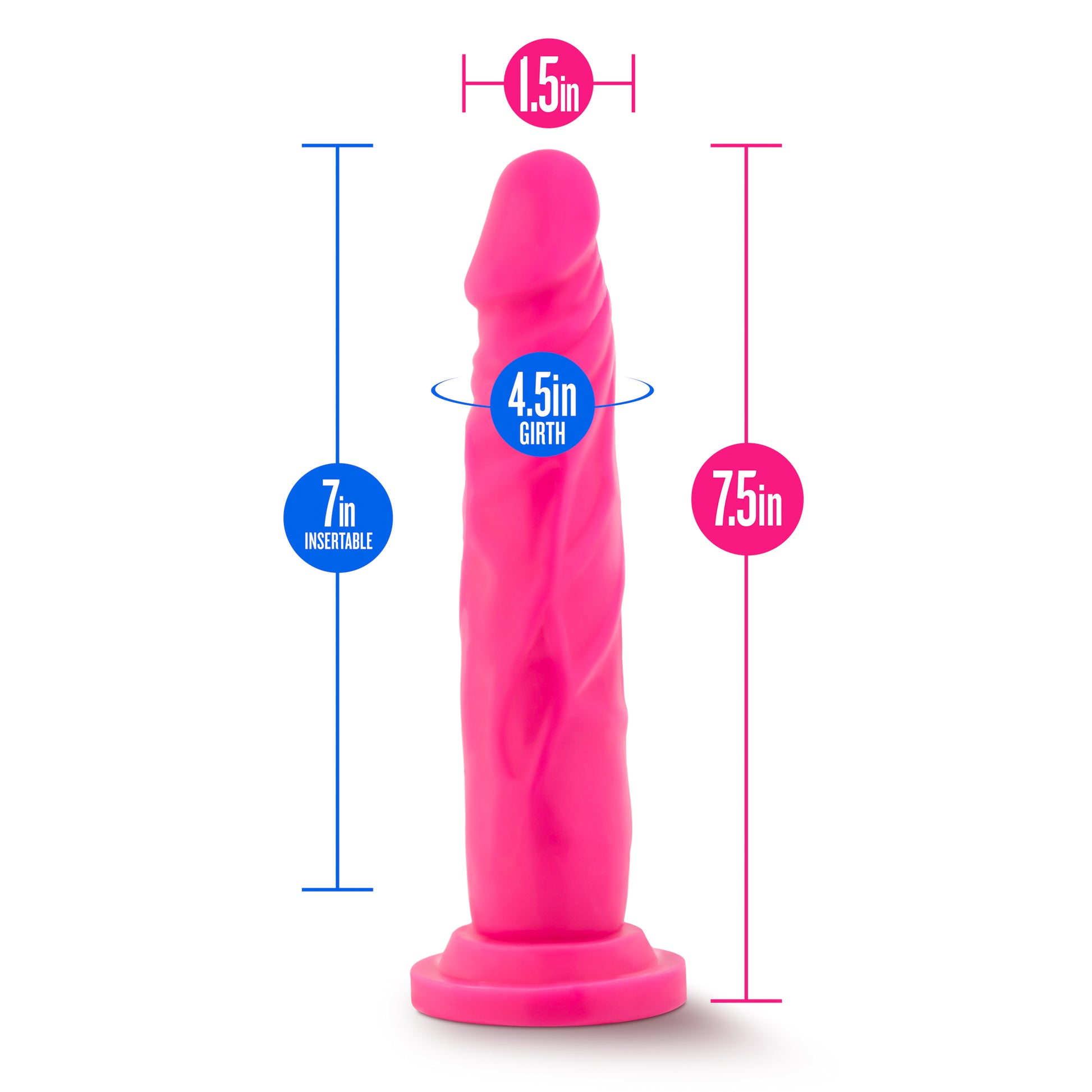 Blush Neo 7.5 Inch Dual Density Cock – Neon Pink