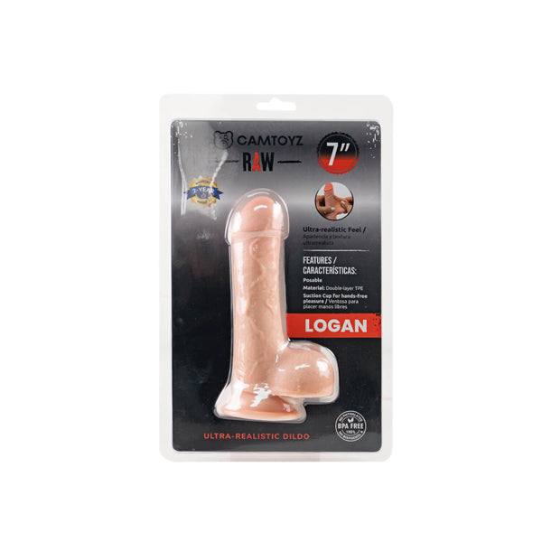 Camtoyz Raw Ultra Realistic Logan Dildo – Realistic Design with Suction Cup – Beige