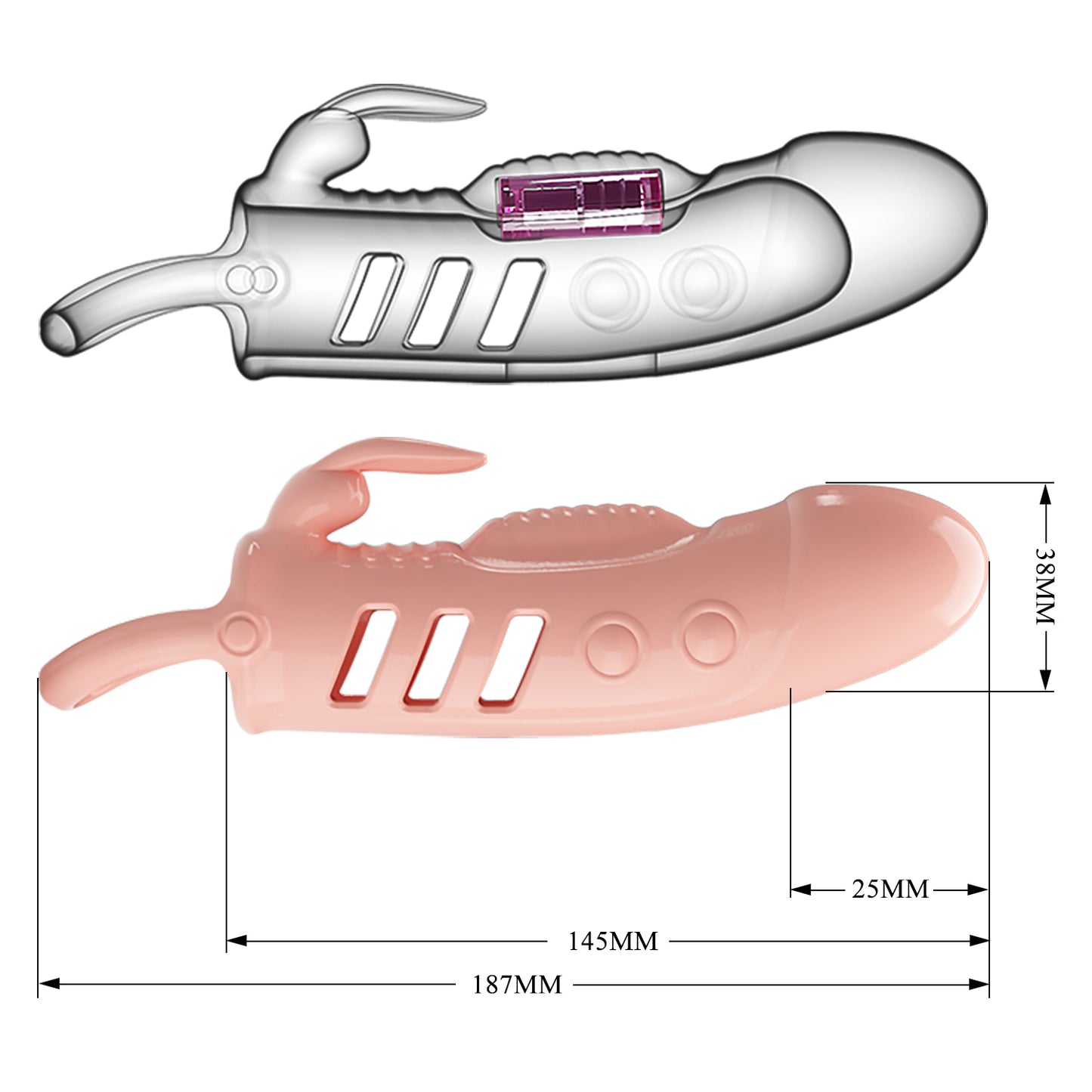 Pretty Love Sloane Vibrating Rabbit Cock Sleeve - Flesh