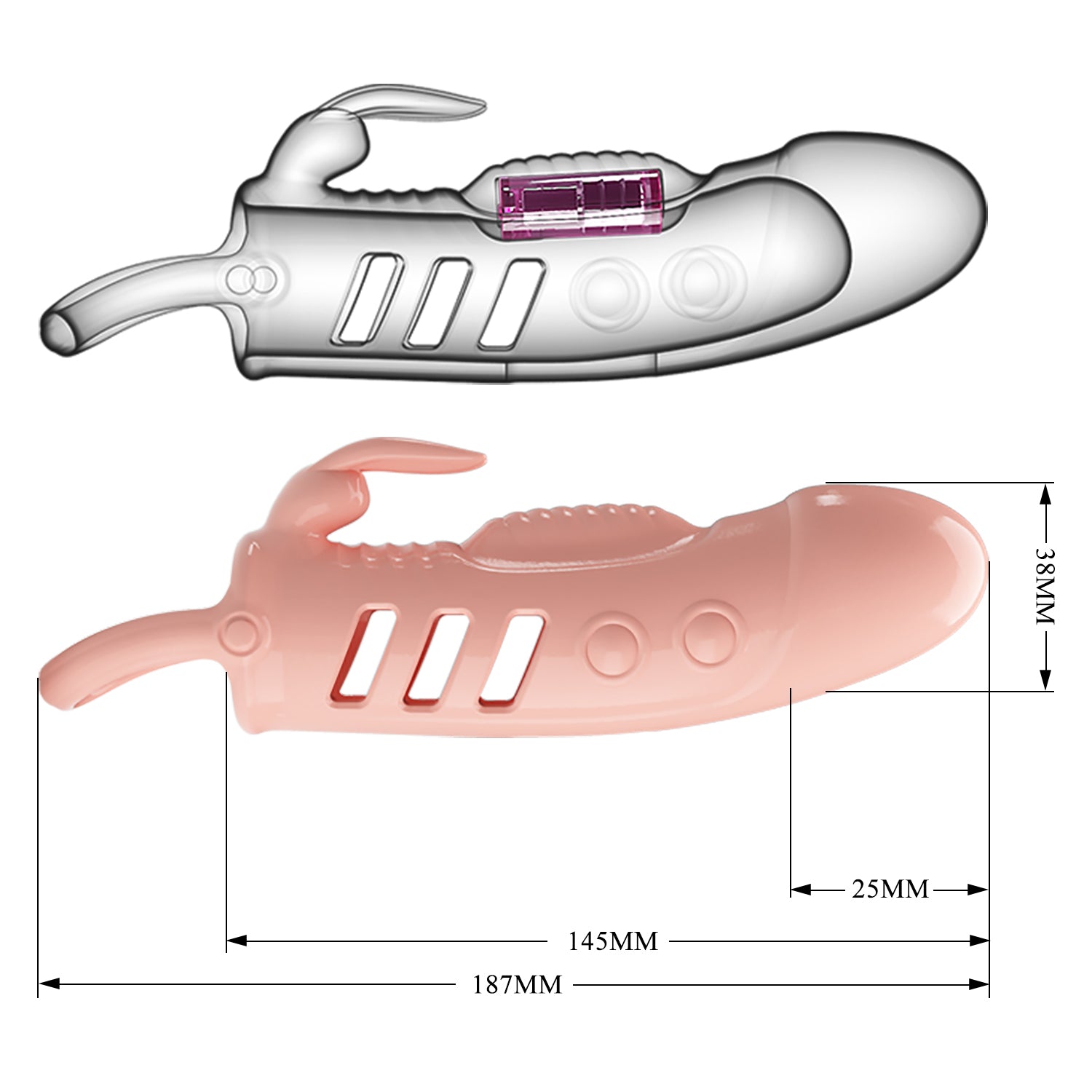 Pretty Love Sloane Vibrating Rabbit Cock Sleeve - Flesh