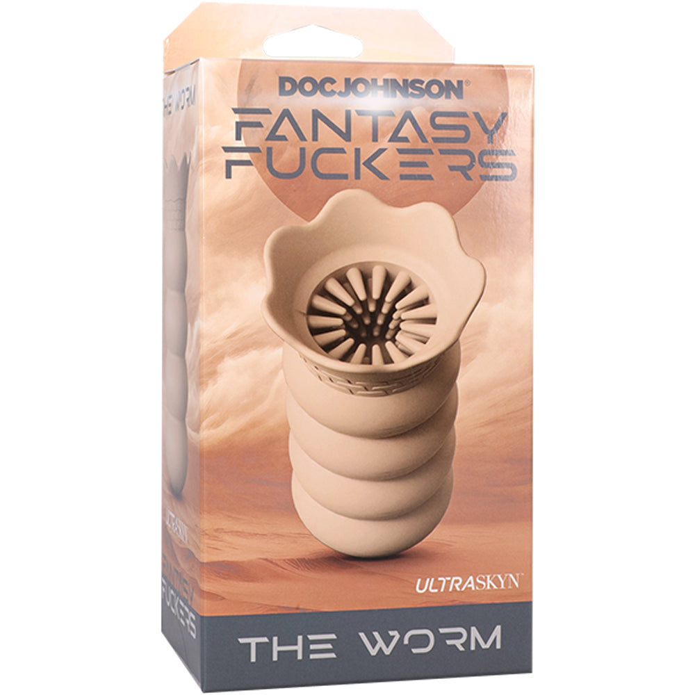 Doc Johnson Fantasy Fuckers The Worm Stroker - Beige - ULTRASKYN Texture