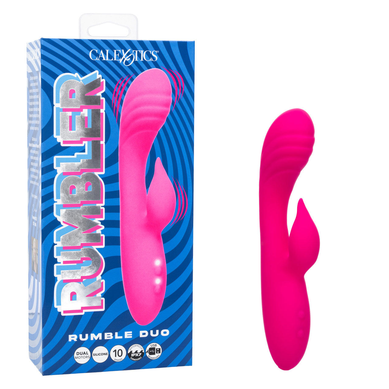CalExotics Rumbler Rumble Duo Dual Massager with 10 Vibration Speeds - Pink