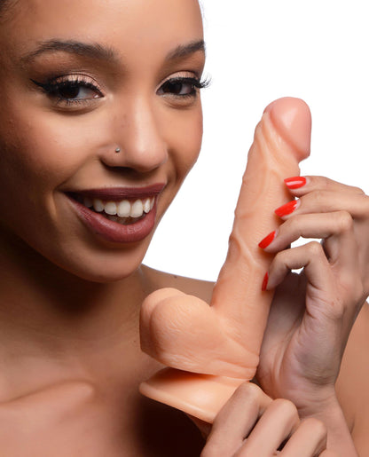 Pop Pecker 6.5 Inch Dildo with Balls - Beige
