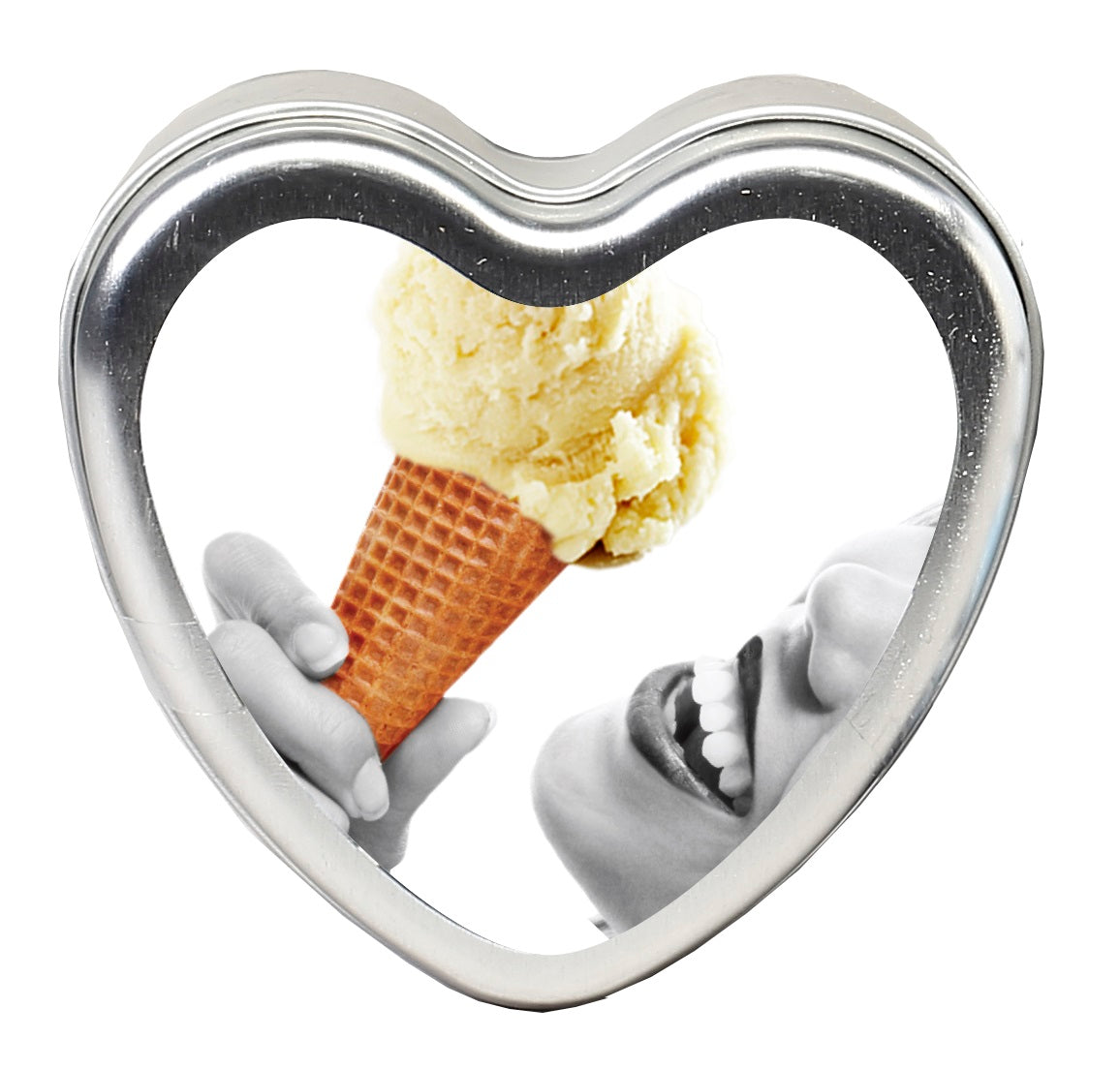 Earthly Body Edible Heart Candle – Vanilla – 4 Oz – 3-in-1 Massage Oil