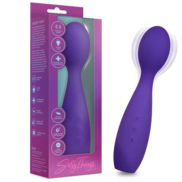 Blush Velvet High Multi-Function Wand Massager – Purple