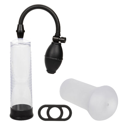 CalExotics Peak Edging Kit - Pump, Stroker, and Enhancer Ring - Black/Clear