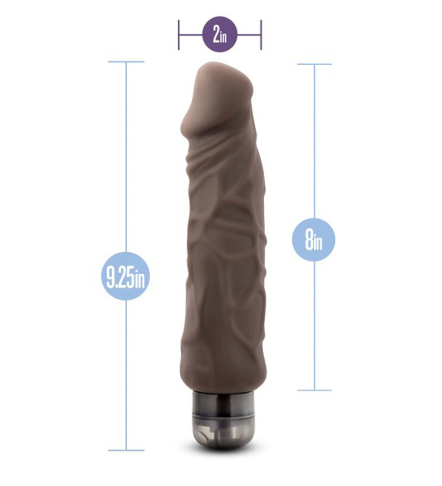 Blush X5 Plus Hard On Vibrating Dildo - Brown - 9 Inch