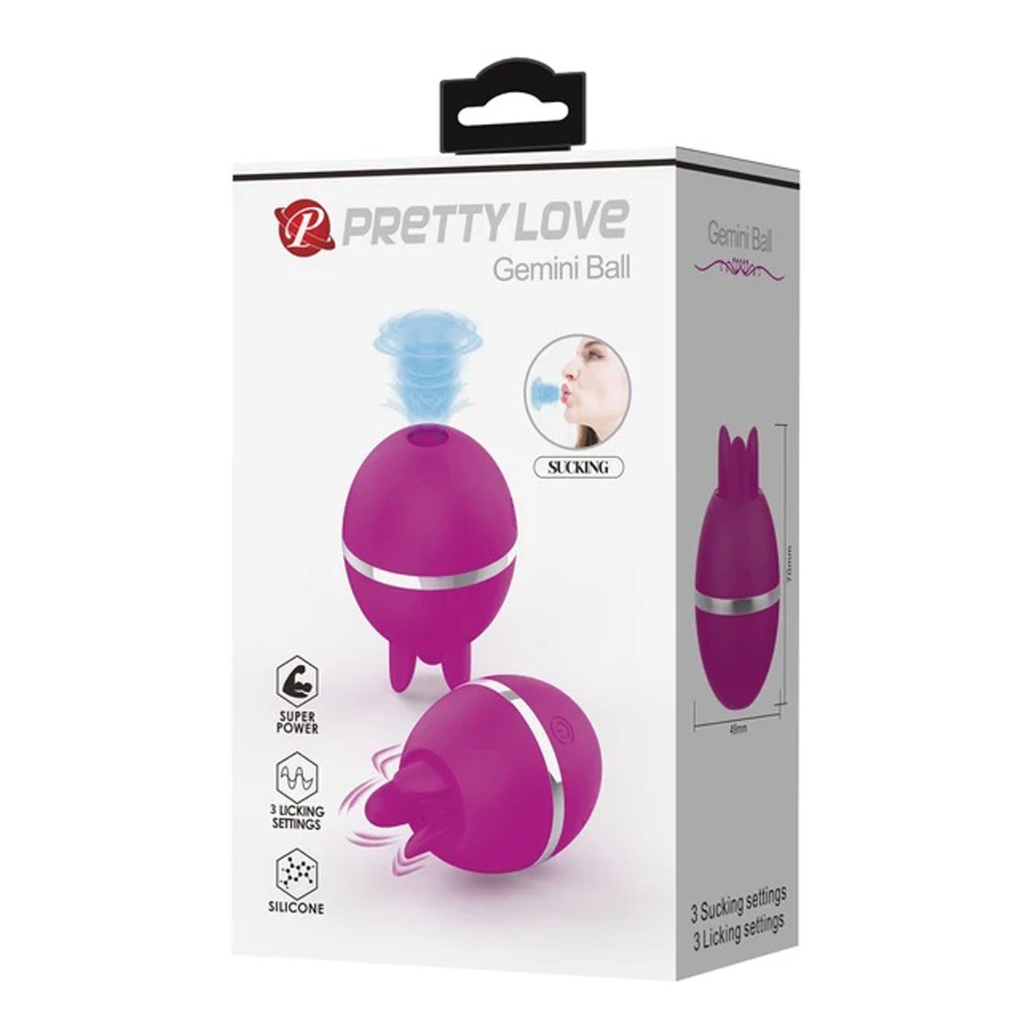 Pretty Love Gemini Ball - Multi-Function Silicone Stimulator - Fuchsia