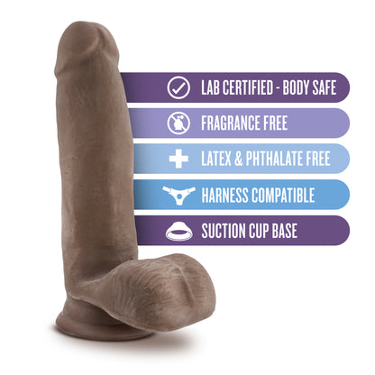 Blush Novelties Au Naturel 7 Inch Sensa Feel Dildo - Chocolate