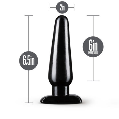 Anal Adventures Basic Anal Plug - Large - Tapered Design - Black