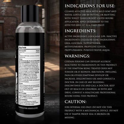 XR Brands Fisting Lubricant 8oz - Water-Based Anal Lubricant with Lidocaine - Clear