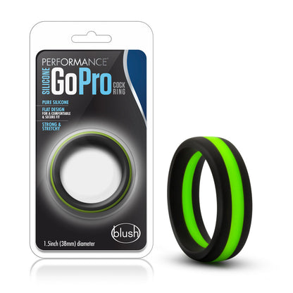 Blush Performance Silicone Go Pro Cock Ring - Black/Green
