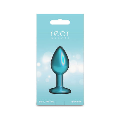 NS Novelties Rear Assets Iridescent Teal Anal Toy - Small - Chrome-Plated