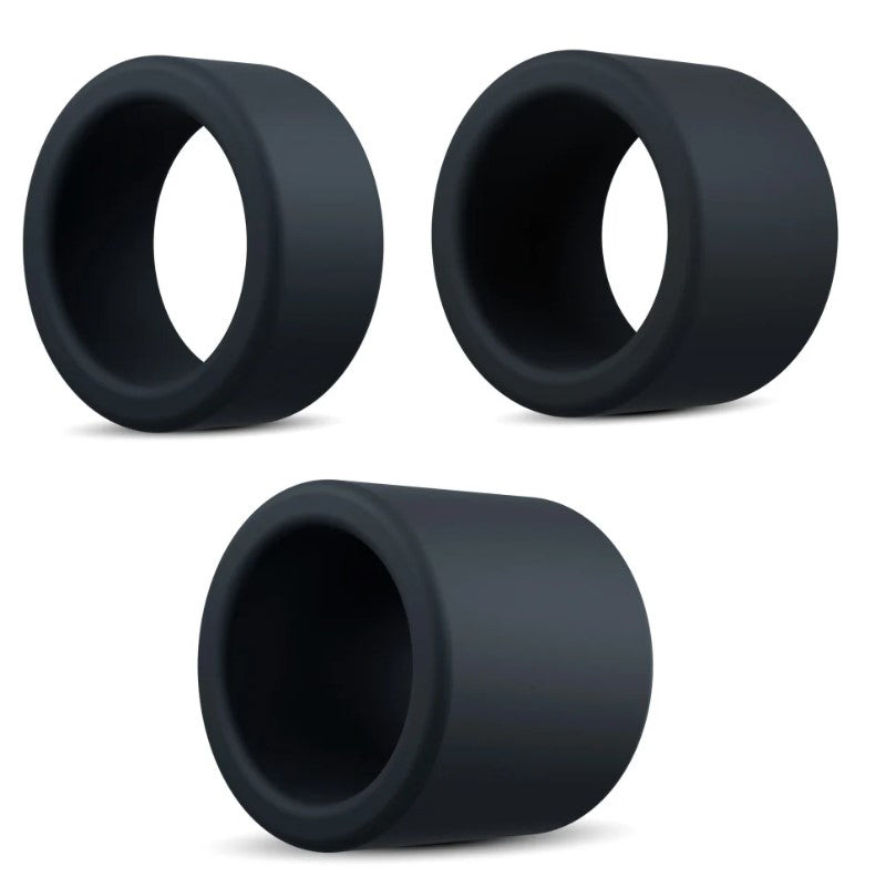 Blush Performance Plus Accelerate 3-Piece Purio Platinum-Cured Liquid Silicone Cock Ring Set – Black