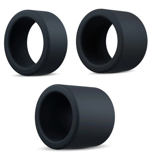 Blush Performance Plus Accelerate 3-Piece Purio Platinum-Cured Liquid Silicone Cock Ring Set – Black