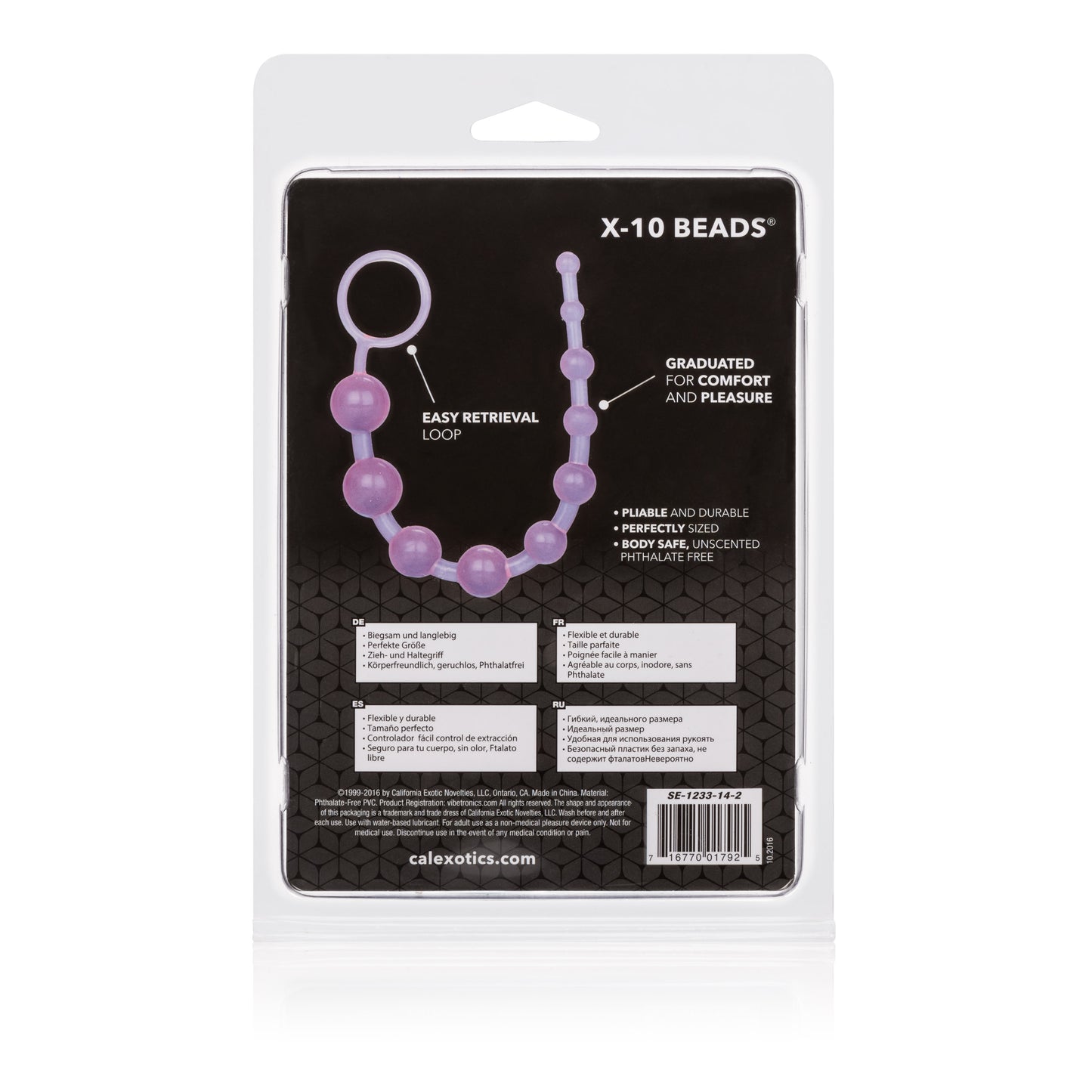 X-10 Beads - Anal Pleasure Tool with Graduated Beads - Purple