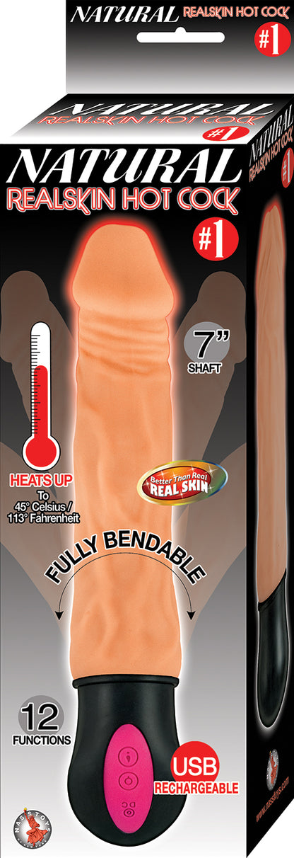 Nasstoys Natural Realskin Hot Cock #1 – Flesh Vibrating Realistic Dildo with Heat Function