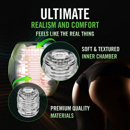 M for Men Dome X Vibrating Masturbator - Automatic Male Stroker - Black