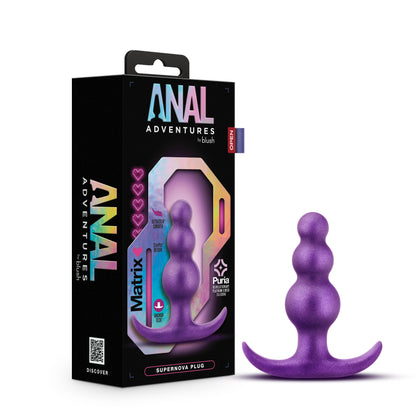 Blush Anal Adventure Matrix Supernova Plug - Galactic Purple - Progressive Beads