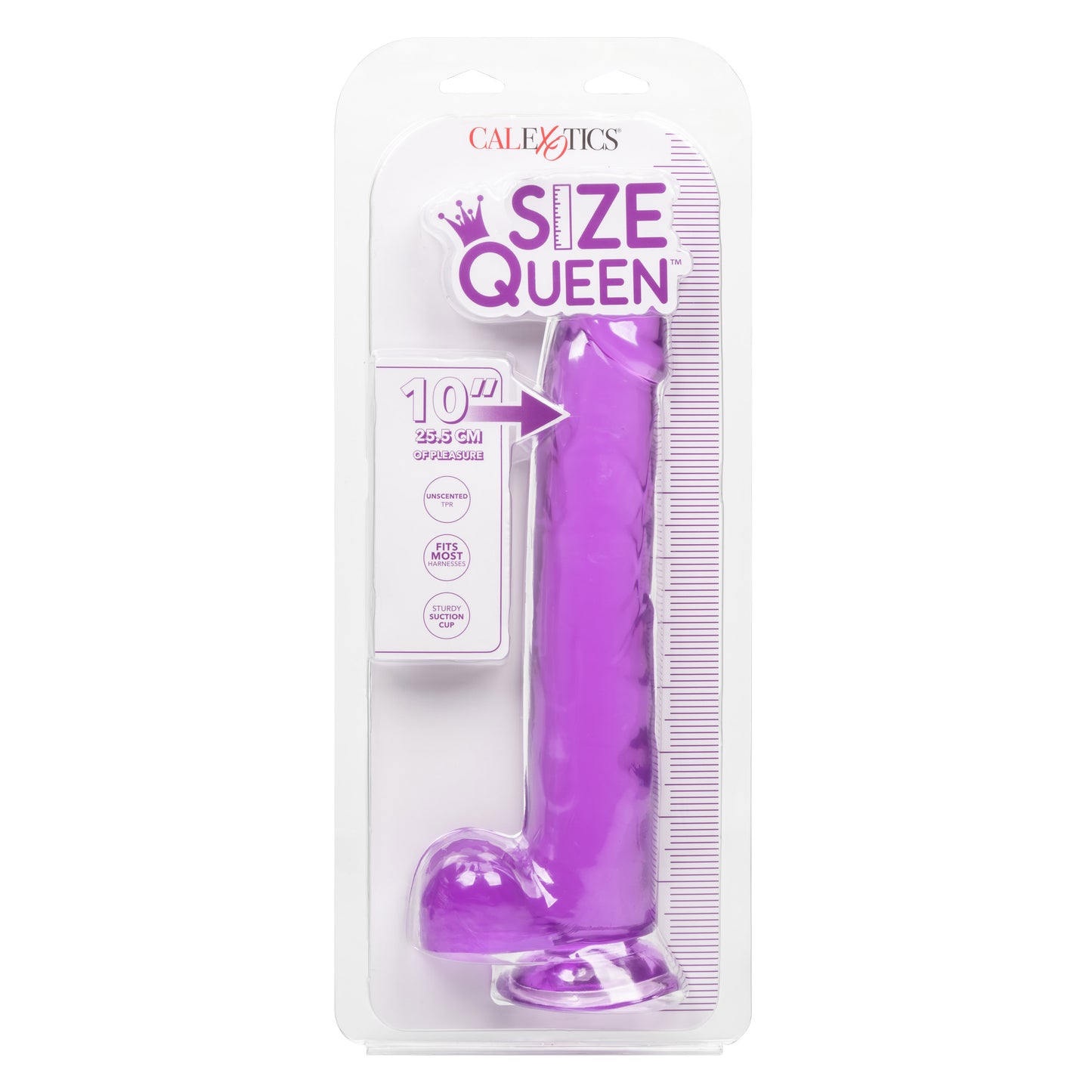 CalExotics Size Queen 10-Inch Dildo - Realistic Purple Design