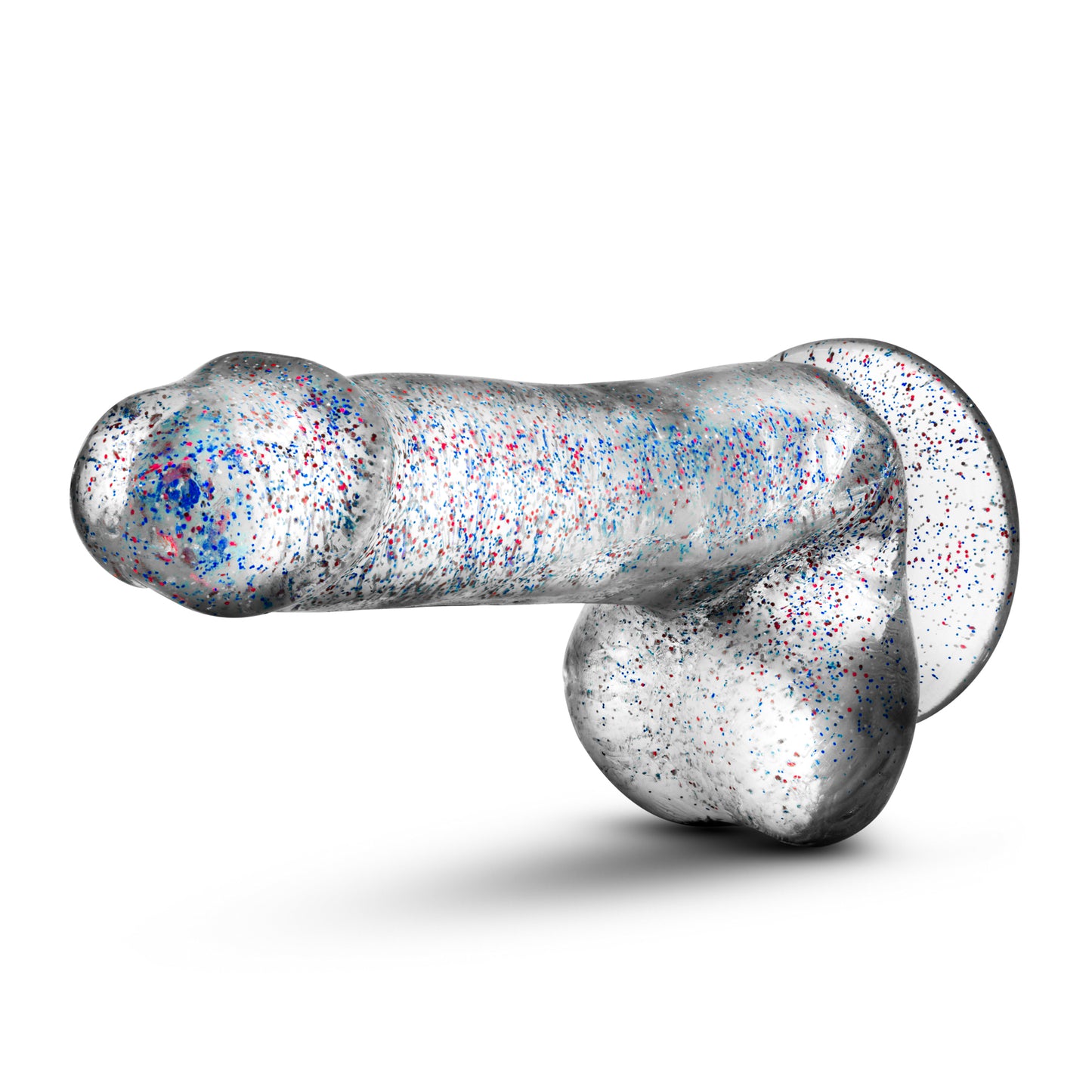 Blush Naturally Yours 6 Inch Glitter Dong - Flexible Suction Cup Toy - Sparkling Clear