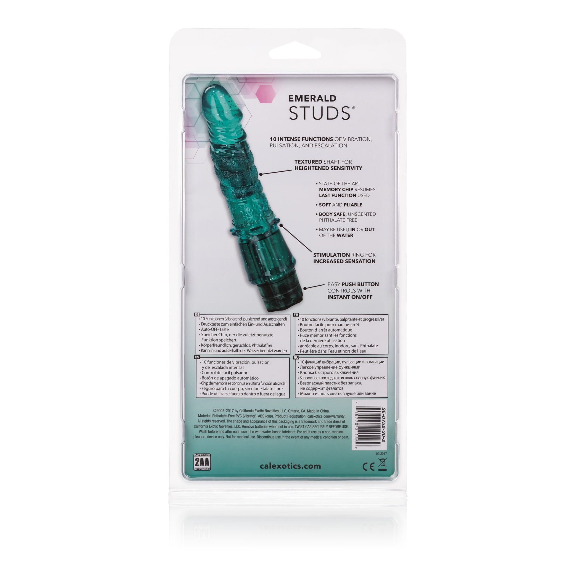 CalExotics Emerald Studs Arouser – Green – Multi-Function Stimulator