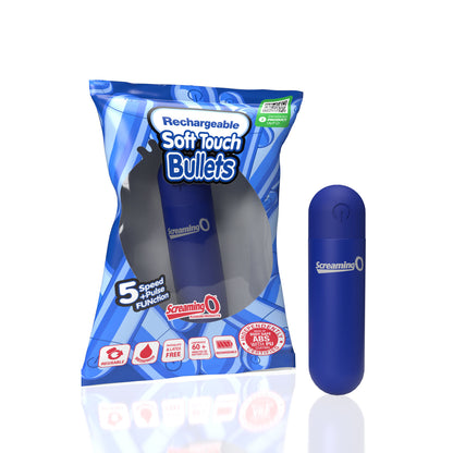 Screaming O Soft Touch Rechargeable Bullet - Multi-Function Waterproof Vibrator - Blue