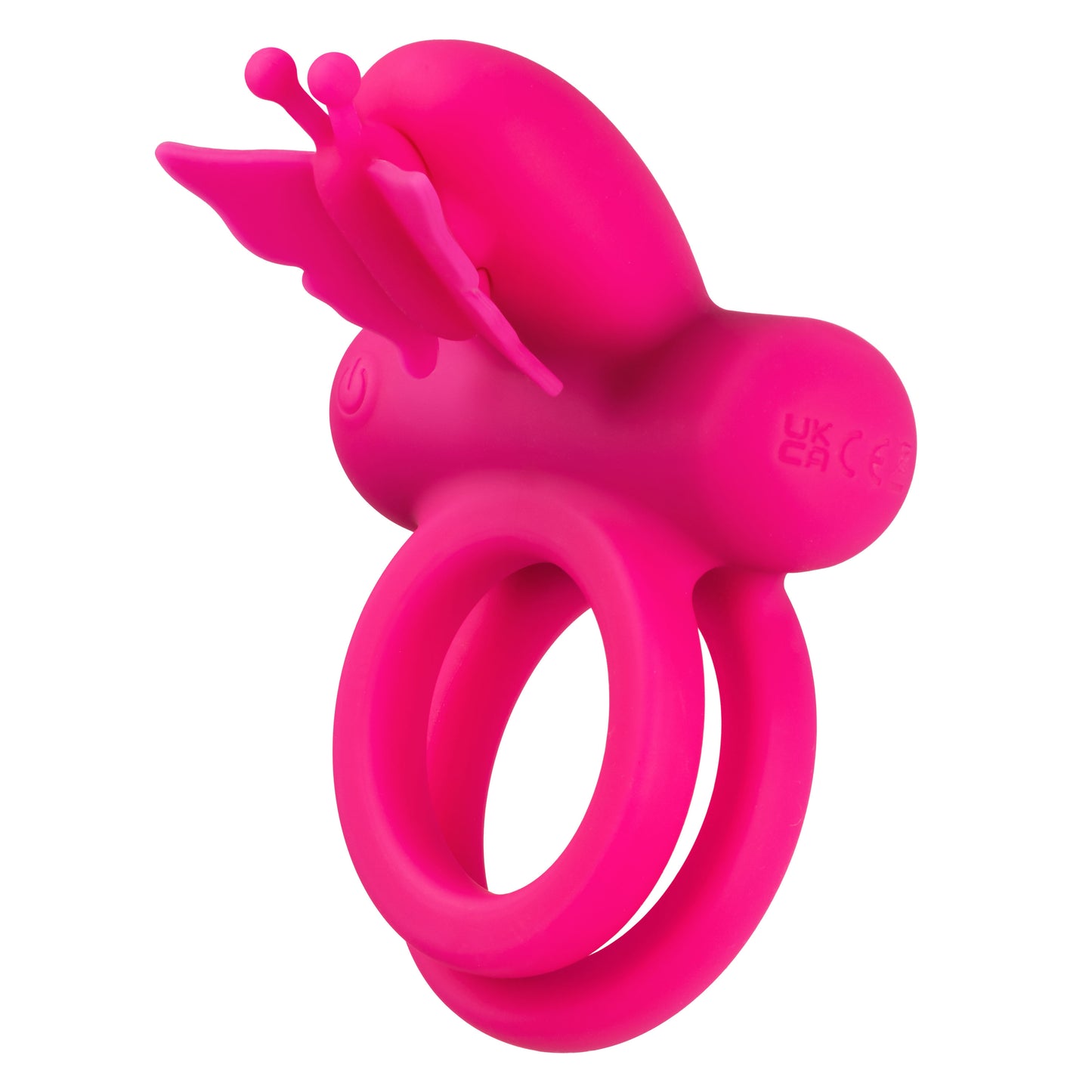 CalExotics Silicone Rechargeable Dual Butterfly Ring – Pink