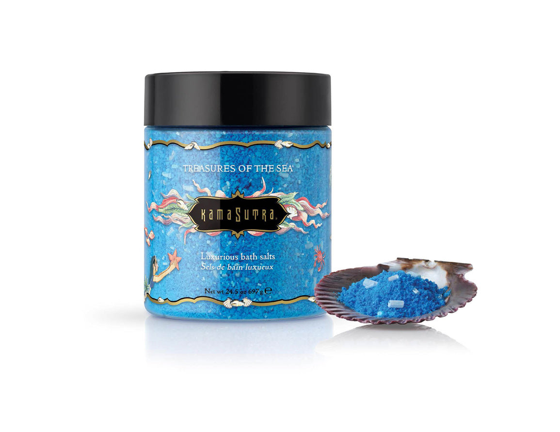 Kama Sutra Treasures of the Sea Bath Salts - 24.5 Oz - Skin-Softening Formula - Blue