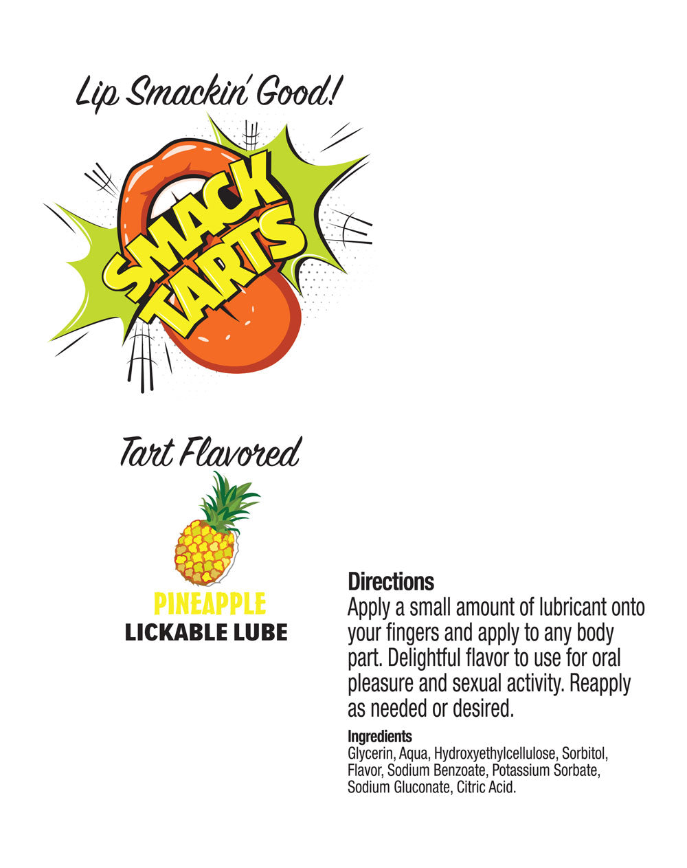 Little Genie Smack Tarts Lickable Flavored Lubricant – Pineapple – 2oz