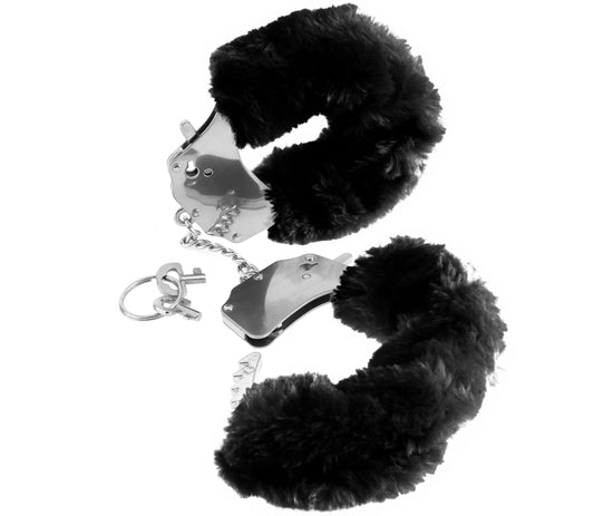 Pipedream Fetish Fantasy Series Furry Cuffs - Black - Heavy-Duty Restraints