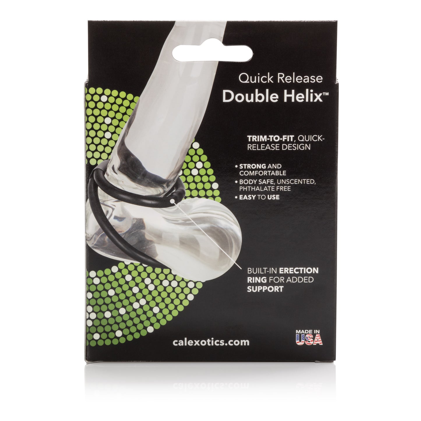 CalExotics Double Helix Trim-to-Fit Quick Release Double Erection Enhancer – Black