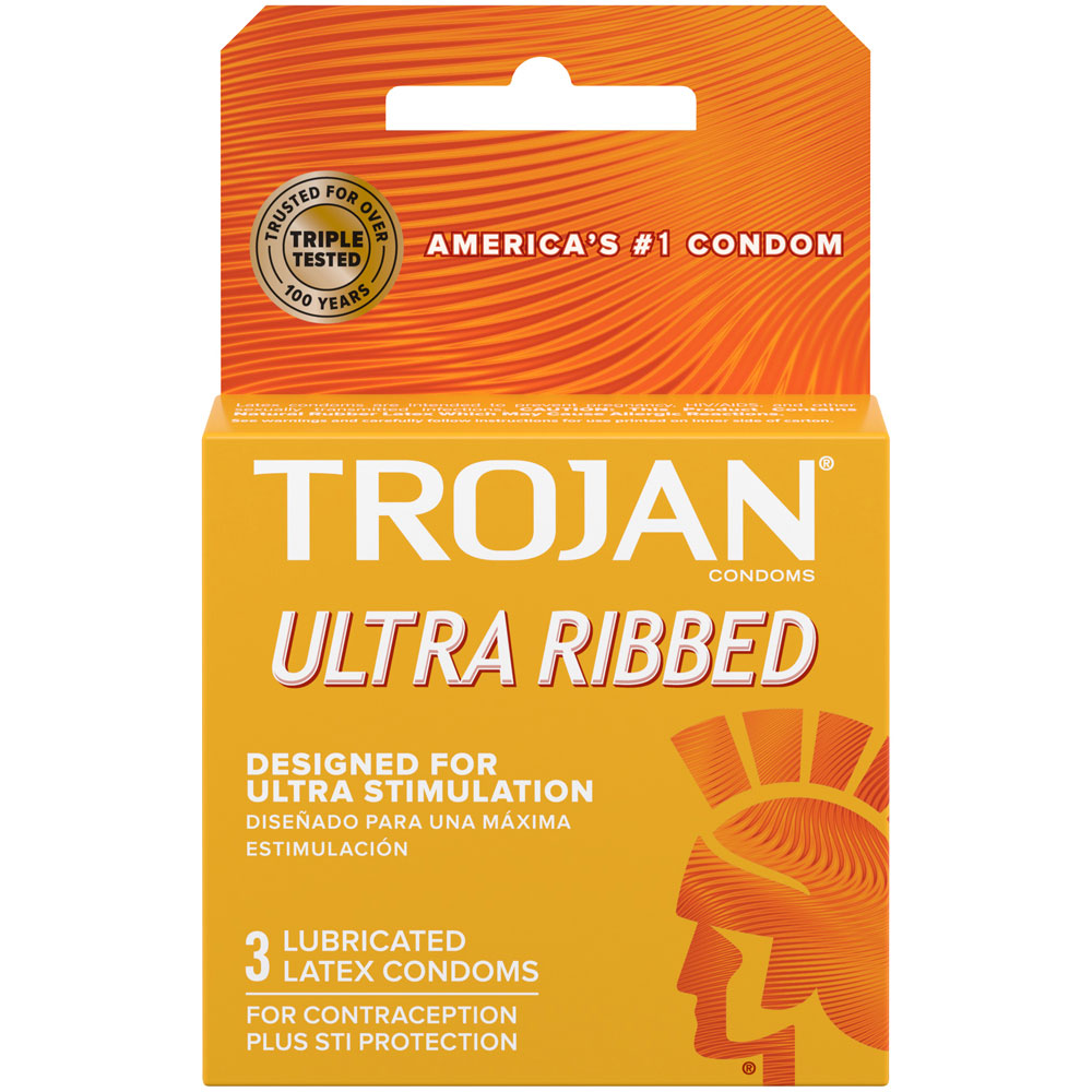 Trojan Stimulations Ultra Ribbed Lubricated Condoms - Extra Stimulation - 3 Pack