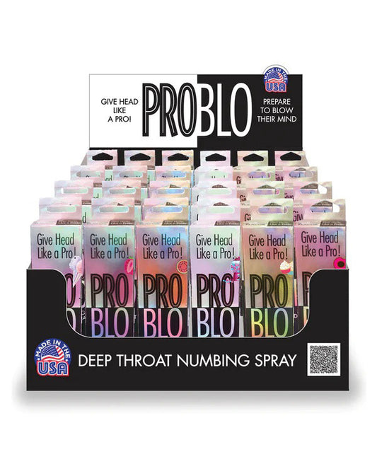 Pro Blo Deep Throat Numbing Spray Display – Variety of Flavors