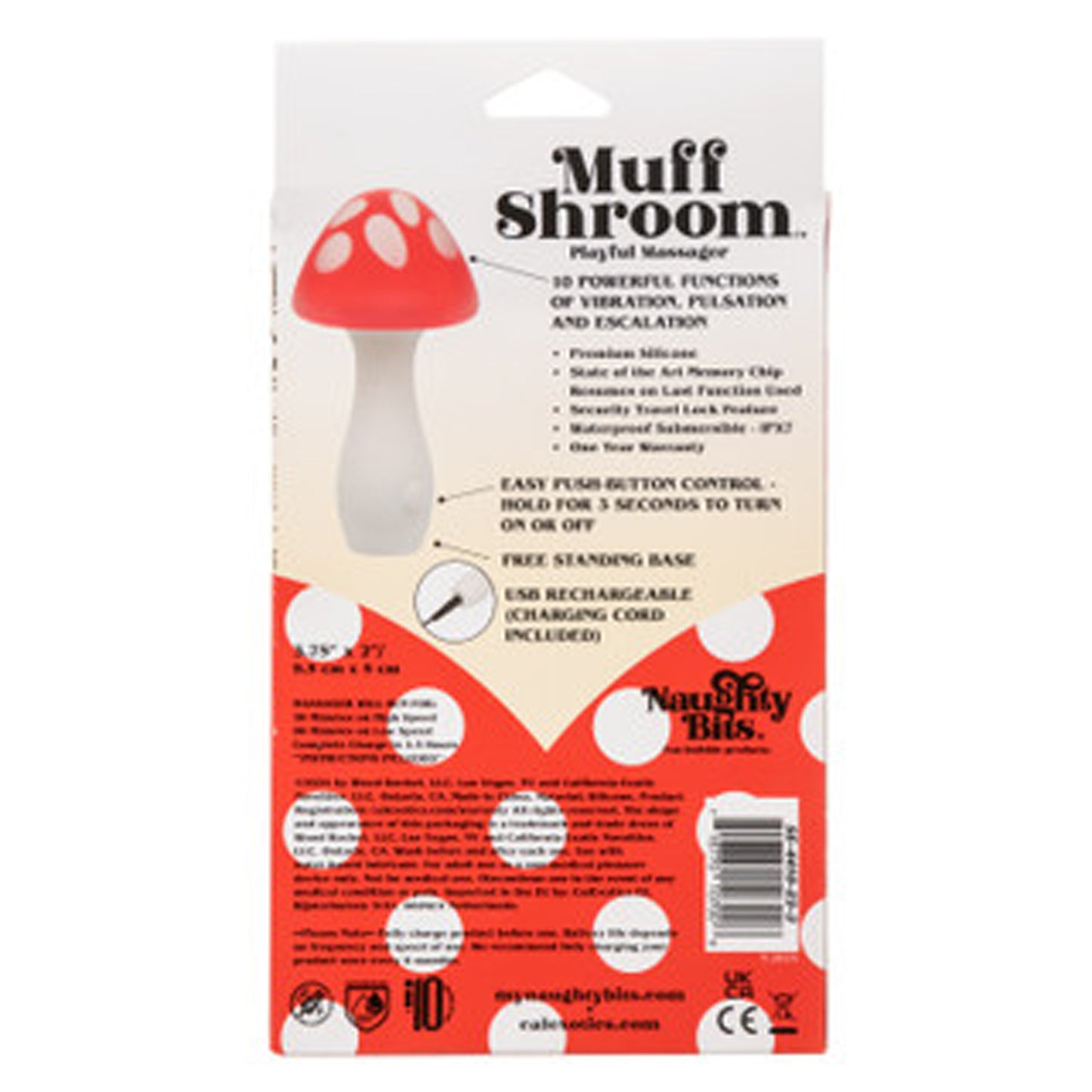 CalExotics Naughty Bits Muff Shroom Playful Massager – Red