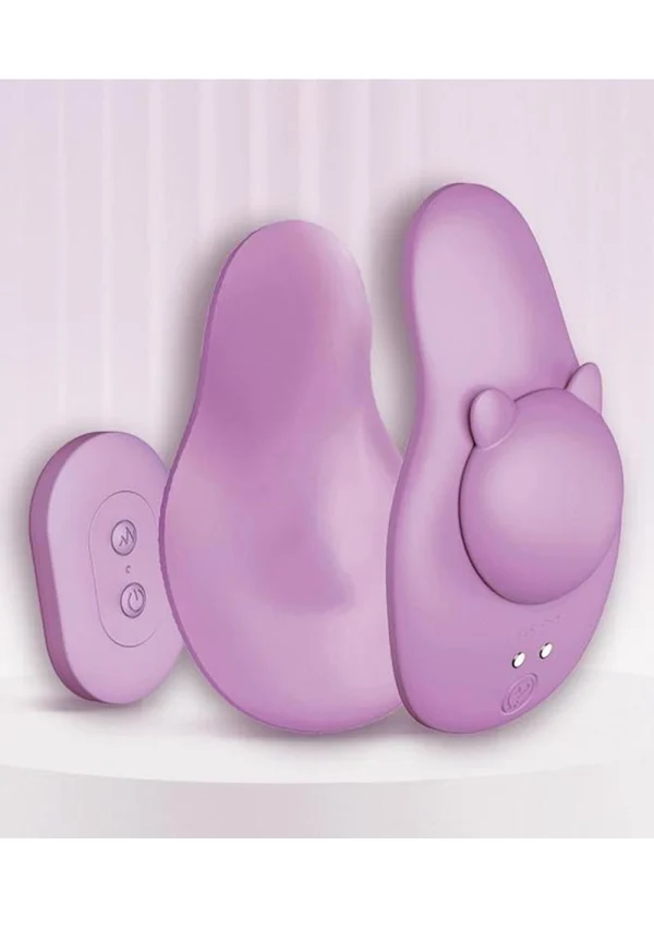 Icon Brands Ultra Panty Vibe Here Kitty Kitty Panty Vibrator, 10 Speeds, Liquid Silicone, Purple
