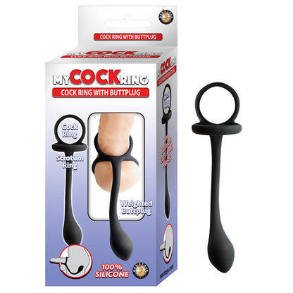 Nasstoys My Cock Ring with Butt Plug - Black - Waterproof, Phthalate Free
