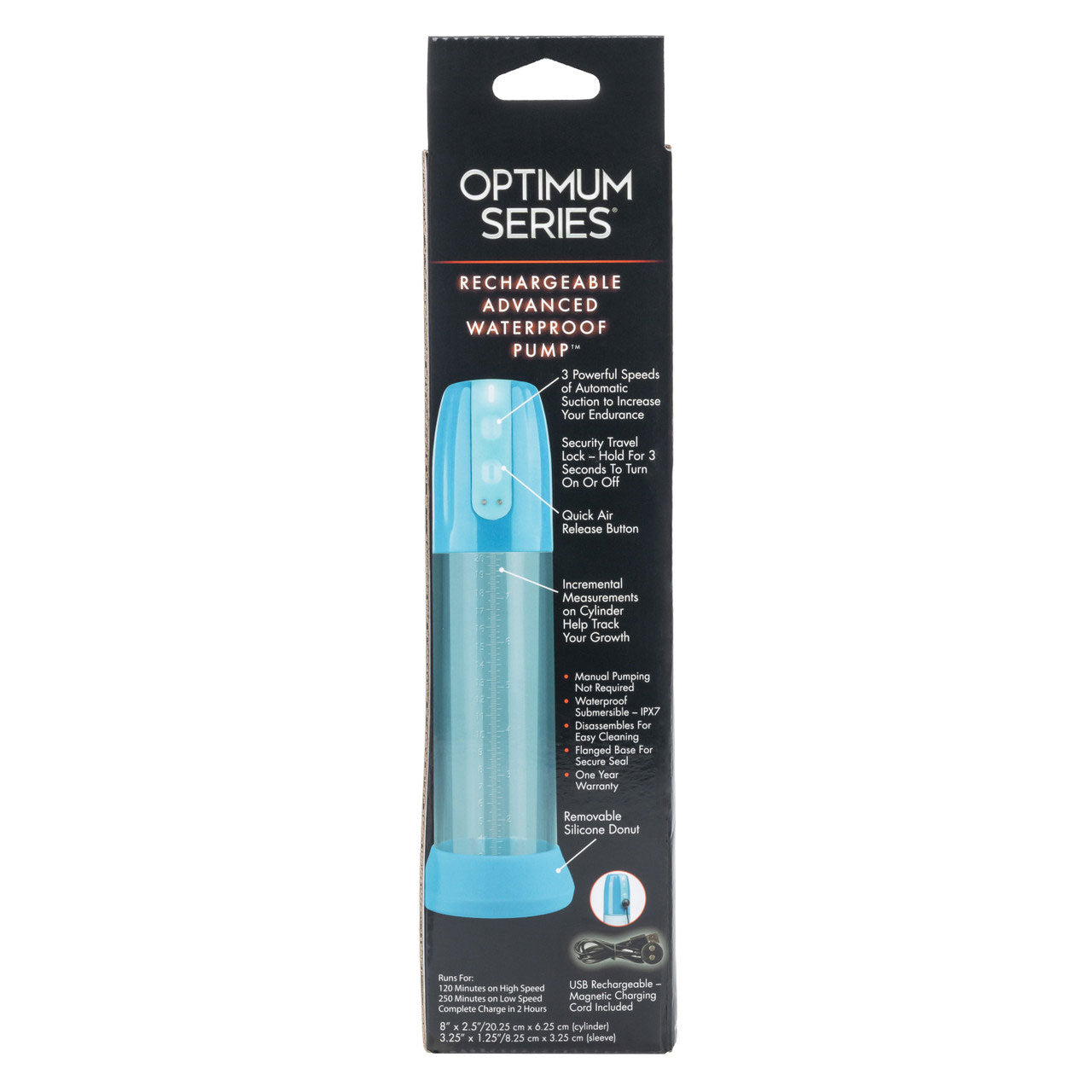 CalExotics Optimum Series Rechargeable Advanced Waterproof Pump – Blue