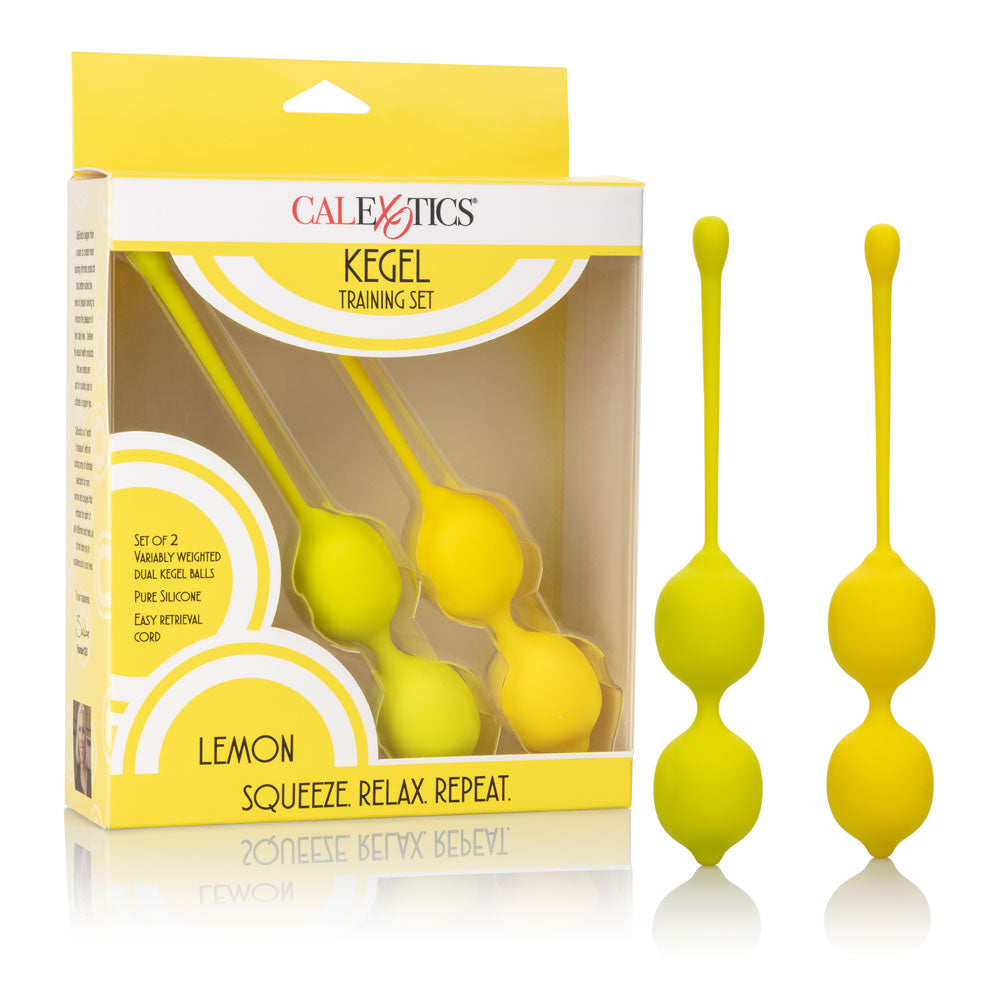 CalExotics Lemon Kegel Training Set – Yellow – 2-Piece with Dual Weights