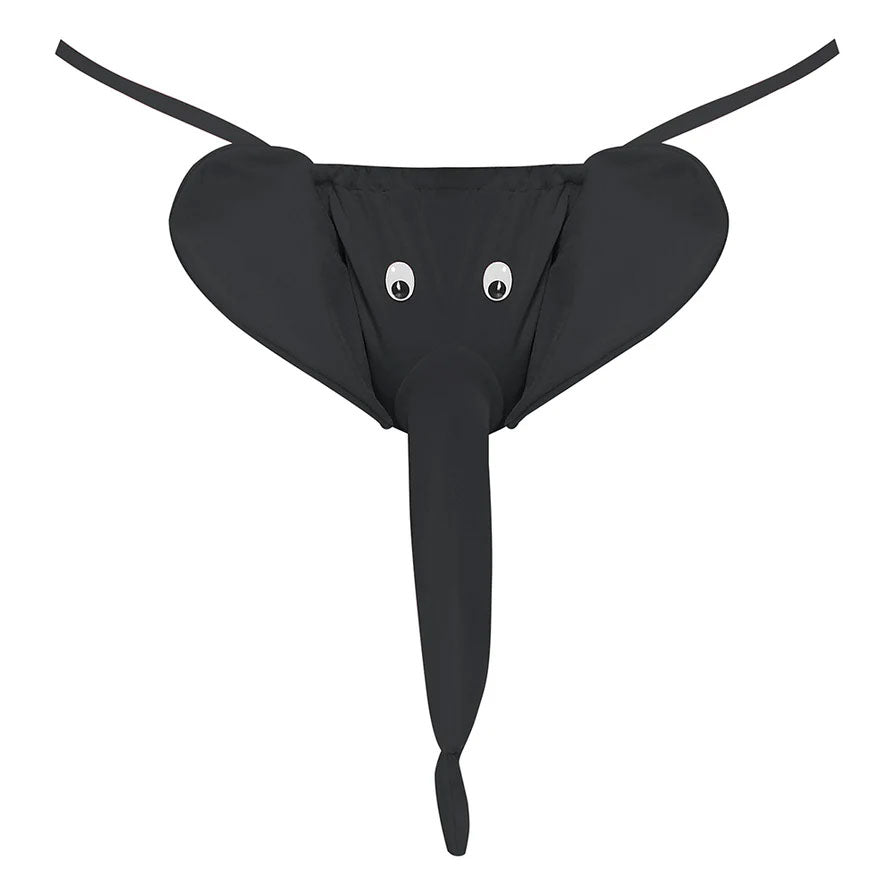Male Power Squeaker Elephant G-String - Functional Squeaker - Black