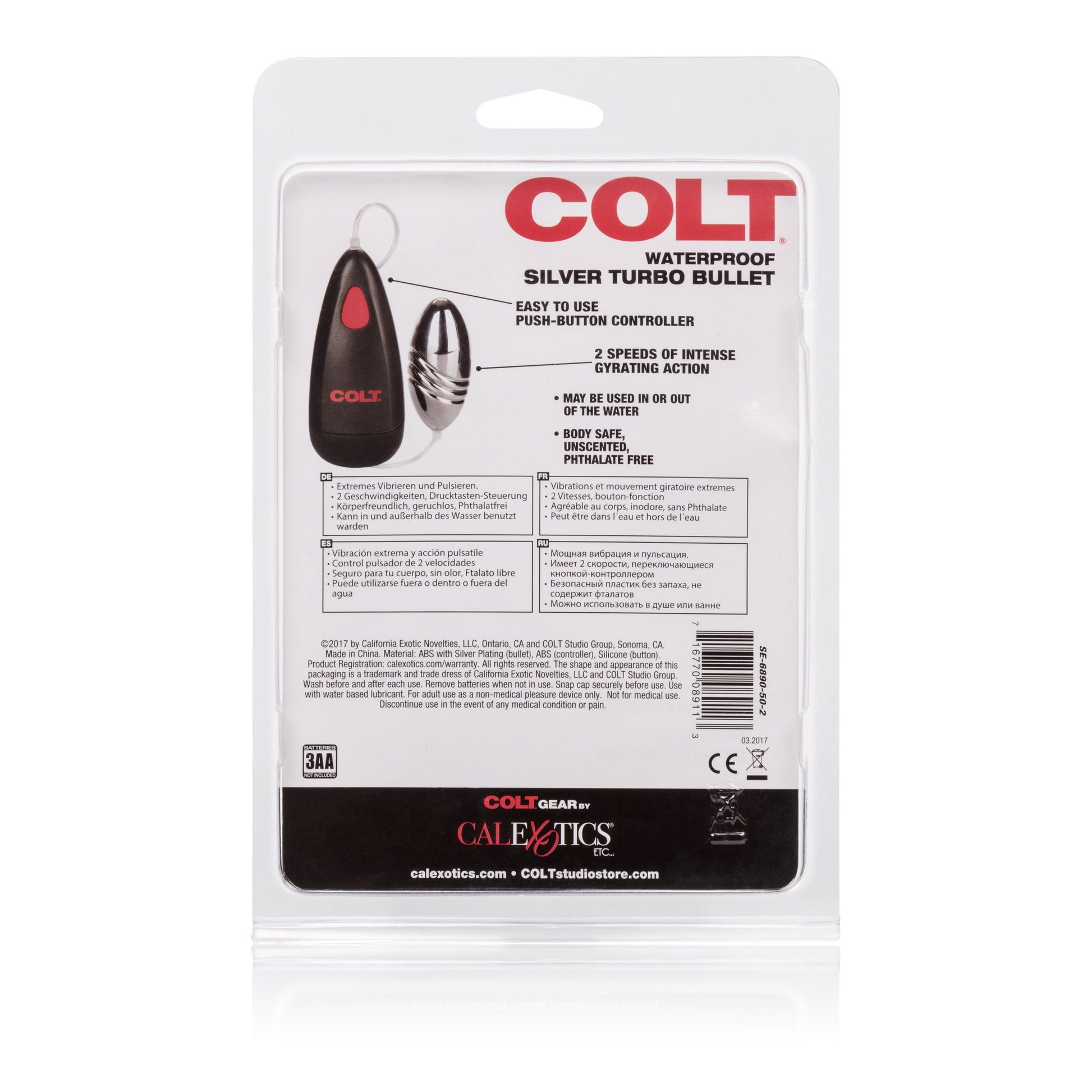 CalExotics Silver Turbo Bullet – Waterproof Vibrating Bullet with 2 Speeds