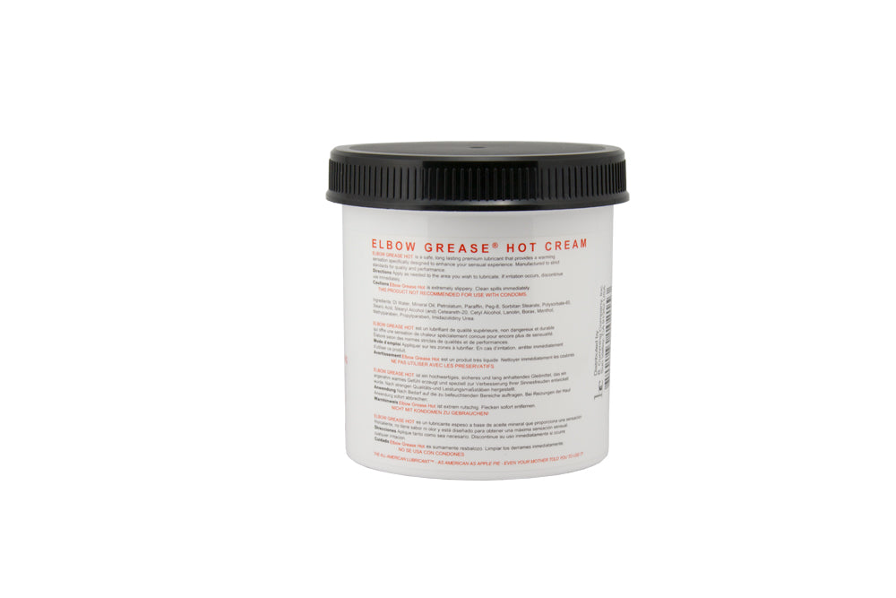 Elbow Grease Hot Cream - Mineral Oil-Based Warming Lubricant - 15 Oz