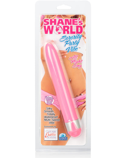 Shanes World Sorority Party Vibe All Night Long - Pink Massager with Multi-Speed Functionality