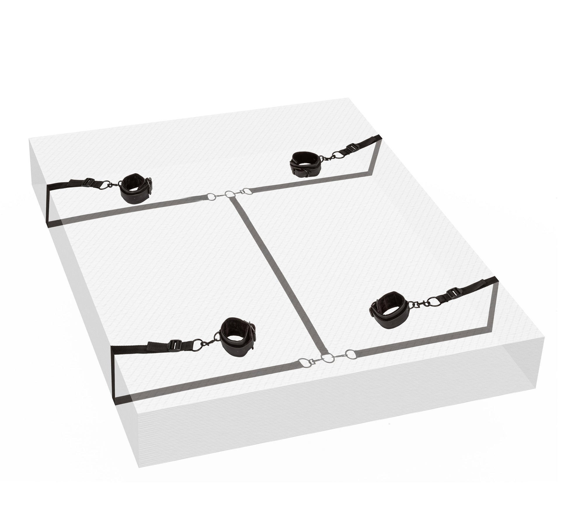 CalExotics Boundless Bed Restraint with Adjustable Wrist and Ankle Cuffs - Black