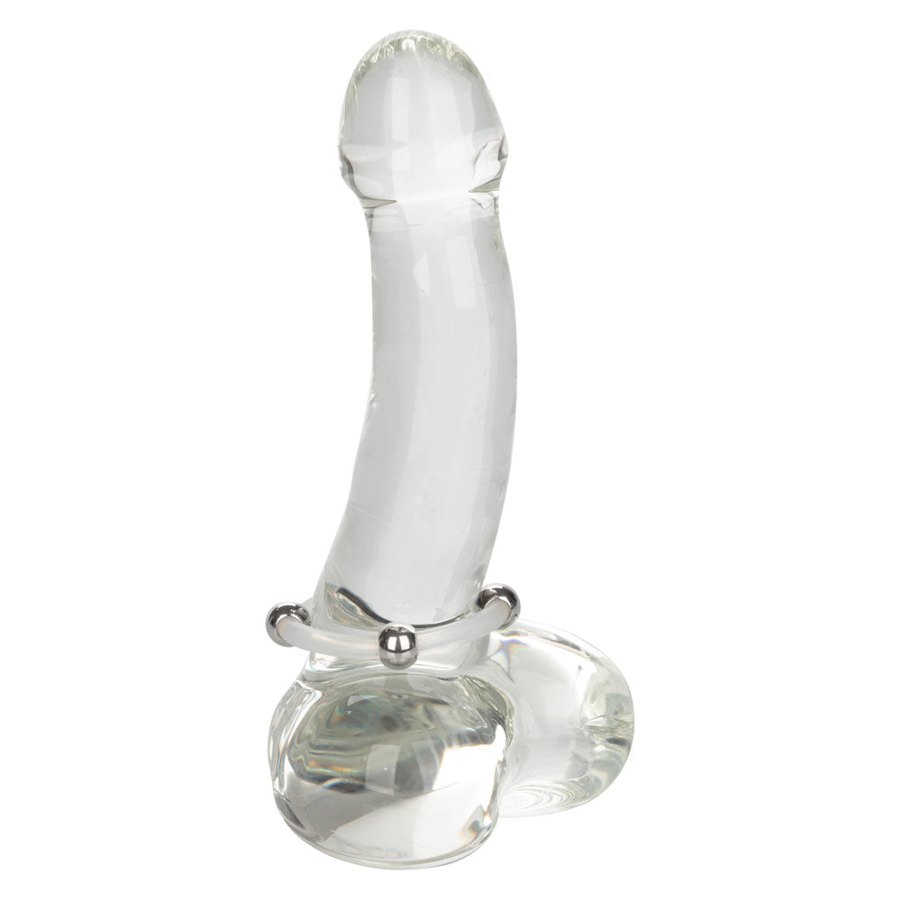 CalExotics Large Steel Beaded Silicone Ring – Supportive with Pleasure Beads – Black