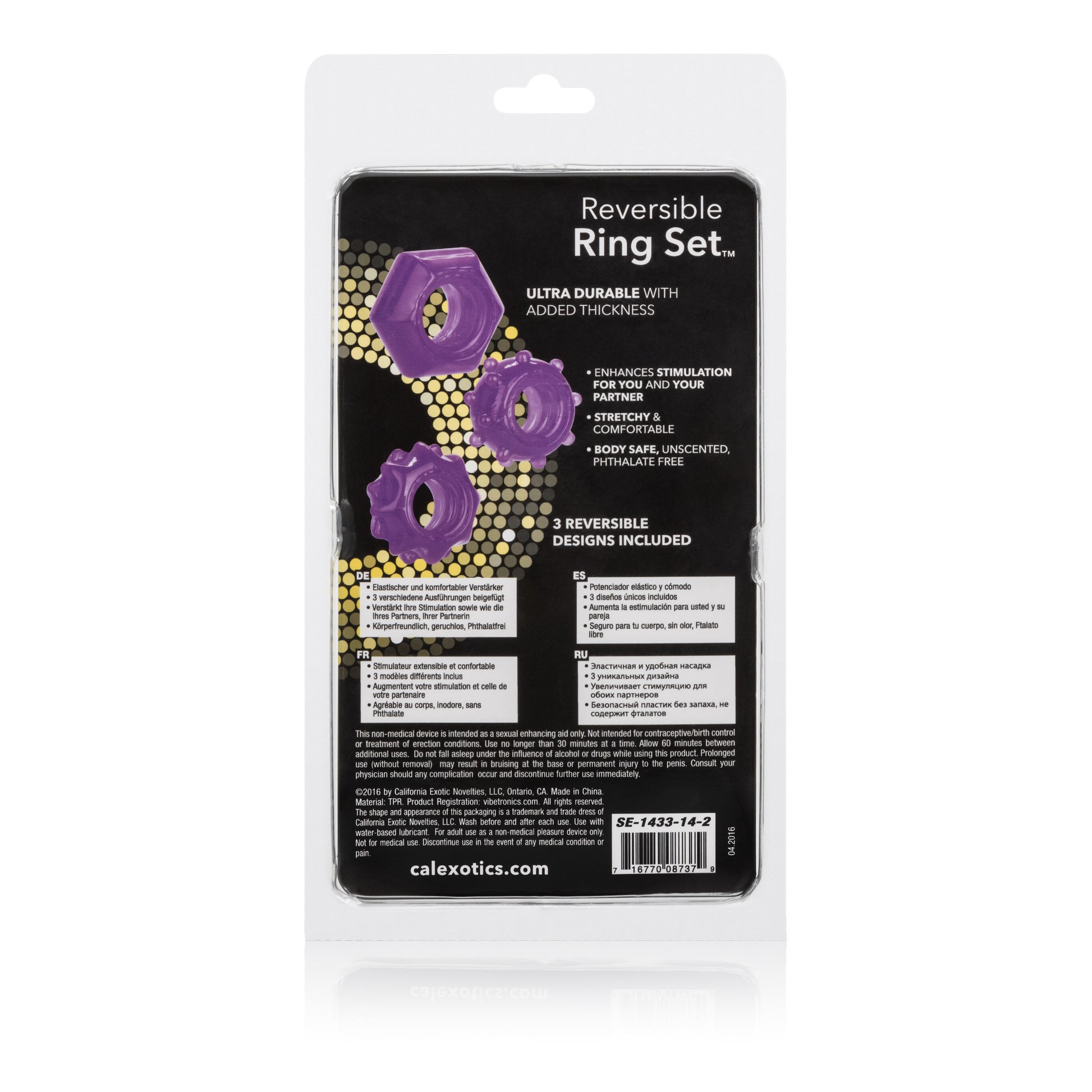 CalExotics Reversible Ring Set - Purple - 3-Ring Support Set