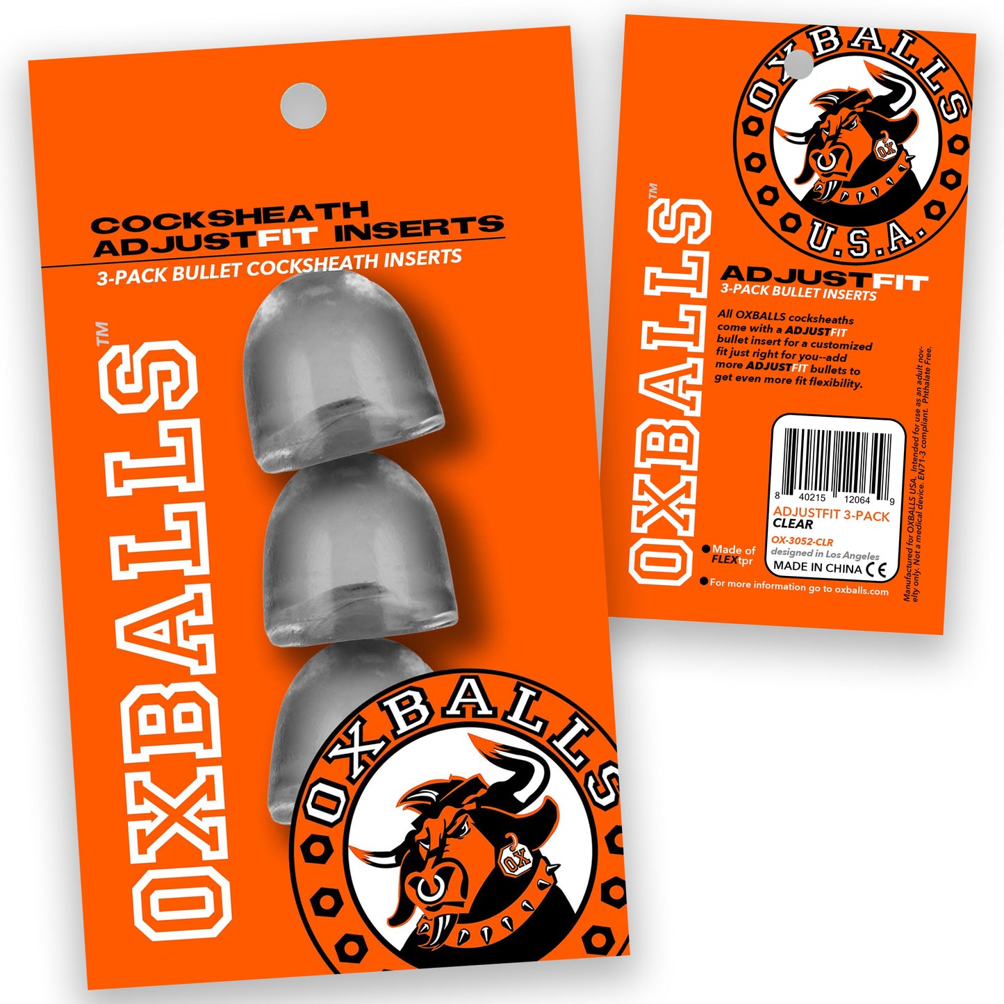 Oxballs Adjustfit 3 Pack Cocksheath Inserts – Clear