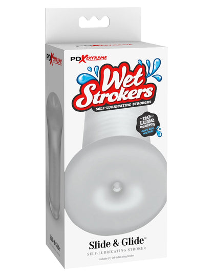Pipedream Extreme Wet Strokers - Slide and Glide - Self-Lubricating Stroker - Clear