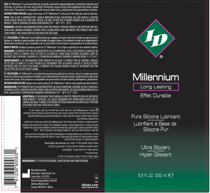 ID Millennium Silicone Lubricant 8.5 Oz – Long-Lasting, Latex Compatible, Clear